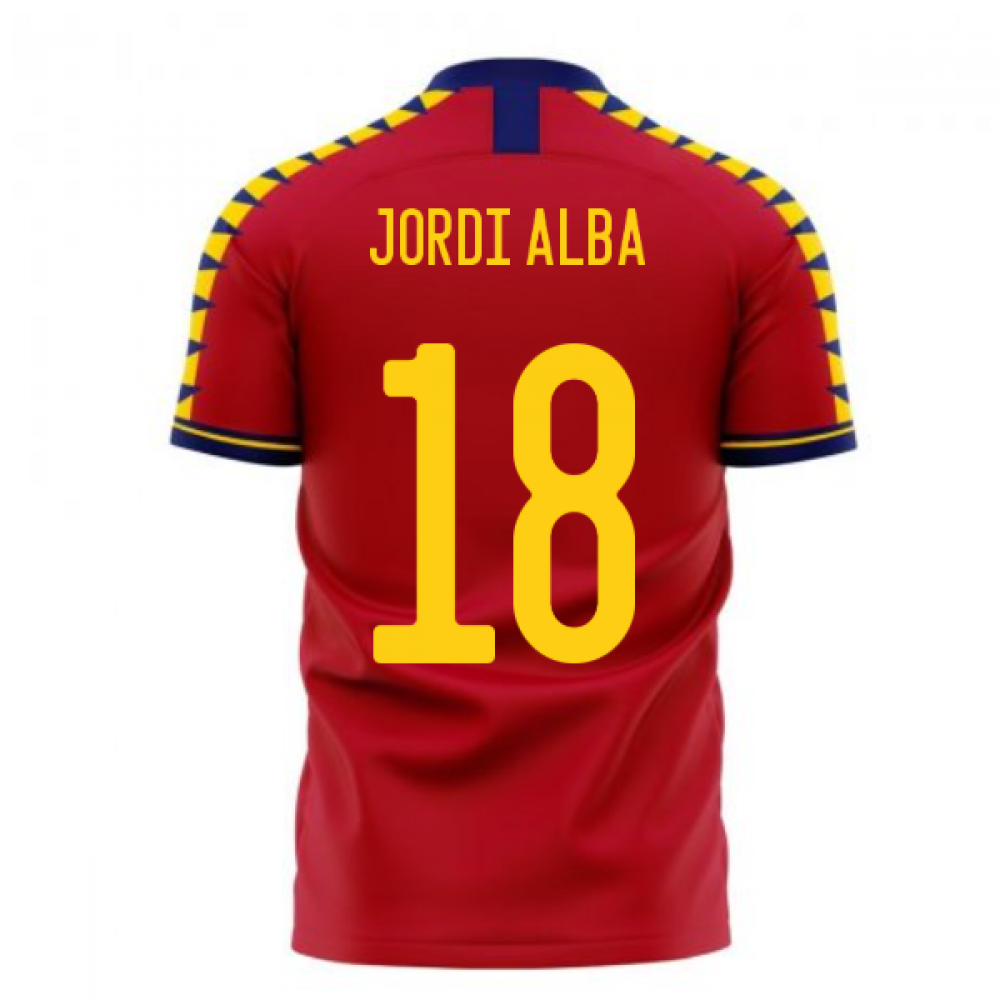 Spain 2024-2025 Home Concept Football Kit (Libero) (JORDI ALBA 18)