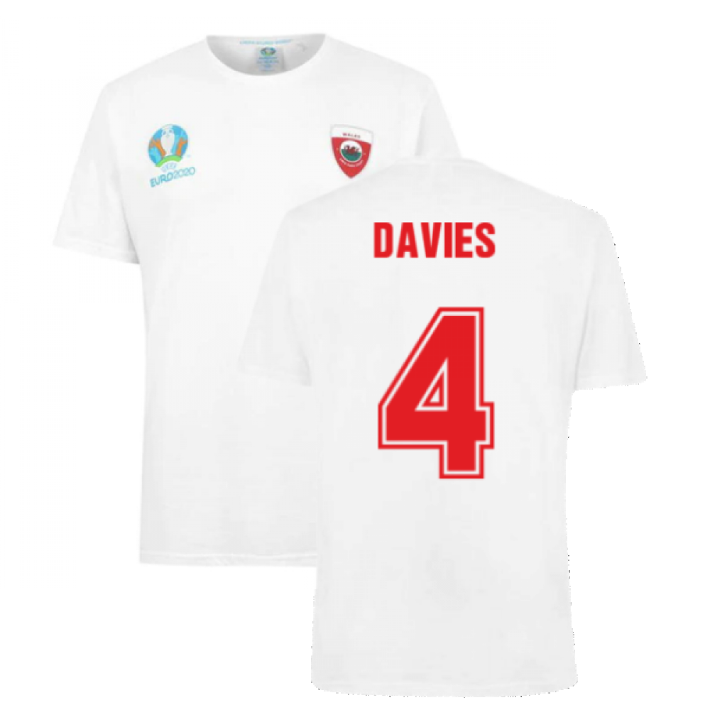 Wales 2021 Polyester T-Shirt (White) (DAVIES 4)