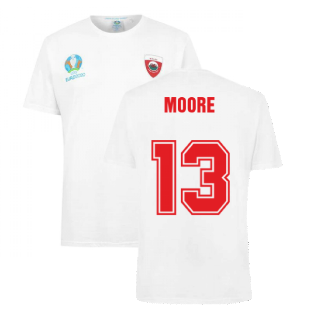 Wales 2021 Polyester T-Shirt (White) (MOORE 13)