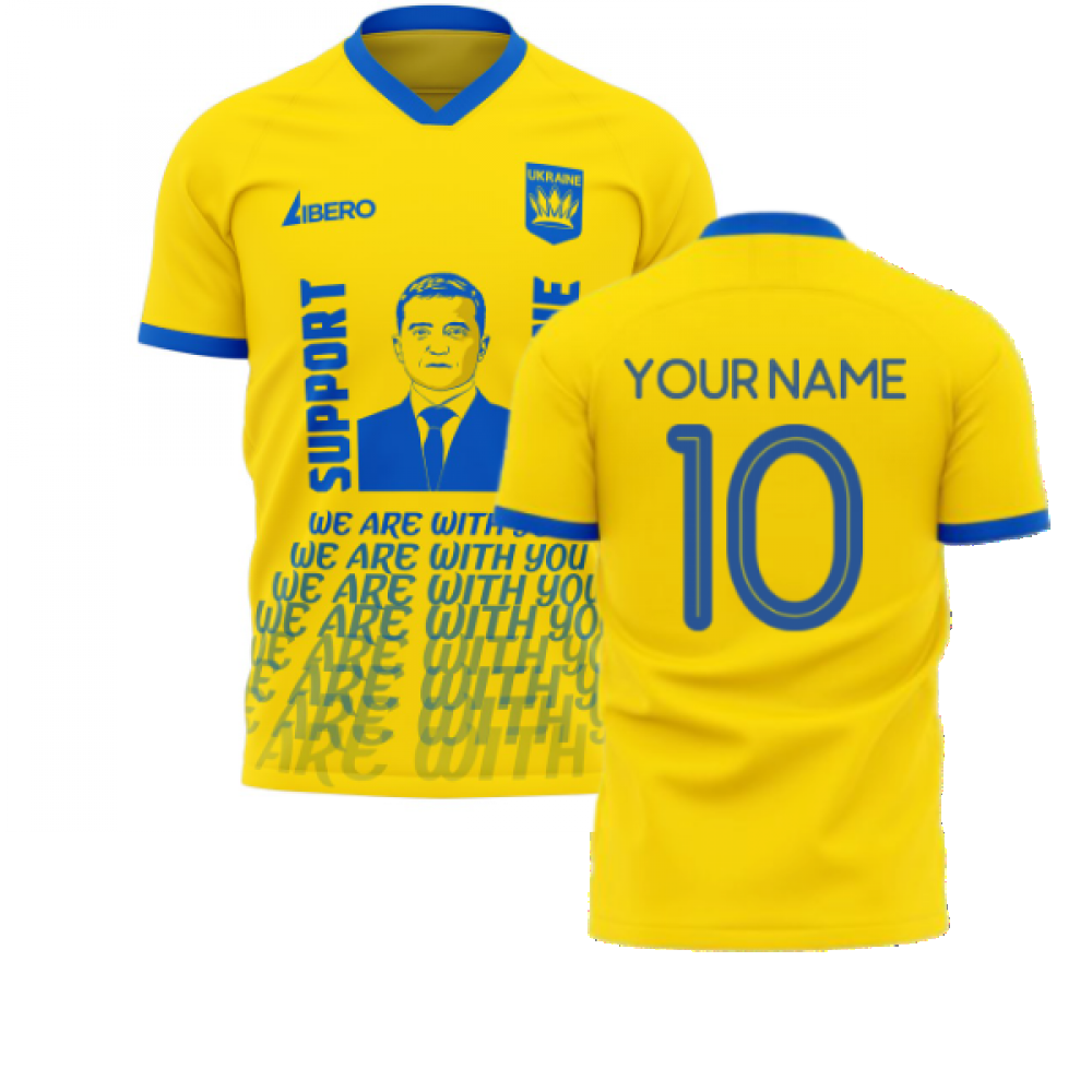 We Are With You Ukraine Concept Football Kit (Libero) (Your Name)