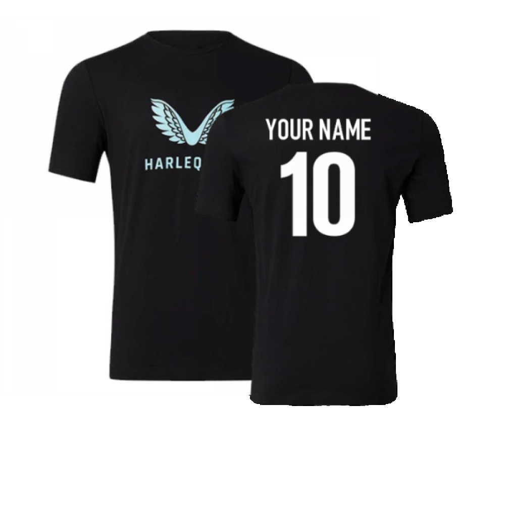 2022-2023 Harlequins Logo Tee (Black) (Your Name)