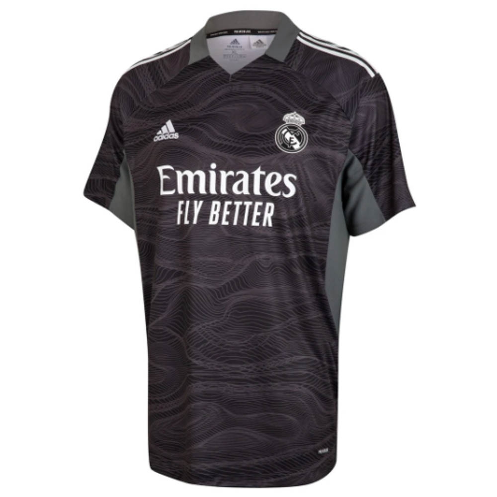 Real Madrid 21 22 Home Goalkeeper Shirt Black Kids Gr4022 63 90 Teamzo Com