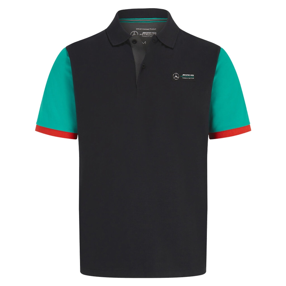 2022 Mercedes FW Colour Black Polo Shirt (Black)