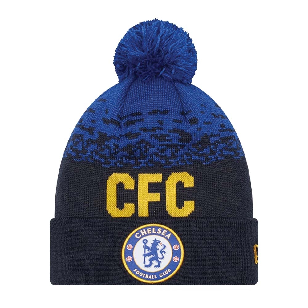 2022-2023 Chelsea Lion Crest MARL WRDMRK BEANIE Navy