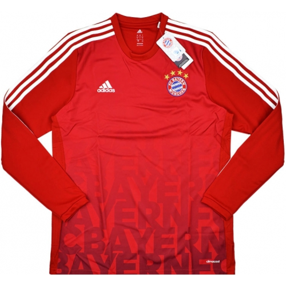 Allemaal Oceanië bezig 2015-16 Bayern Munich Adidas Authentic Pre-Match Training Long Sleeve Shirt  (Red) - €56.92 Teamzo.com