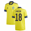 2020-2021 Sweden Home Adidas Football Shirt (JANSSON 18)