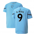 2021-2022 Man City Pre Match Jersey (Light Blue) (G JESUS 9)