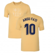 2022-2023 Barcelona Evergreen Crest Tee (Gold) (ANSU FATI 10)