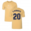 2022-2023 Barcelona Evergreen Crest Tee (Gold) (S ROBERTO 20)