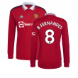 2022-2023 Man Utd Long Sleeve Home Shirt (B FERNANDES 8)