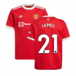 Man Utd 2021-2022 Home Shirt (Kids) (JAMES 21)