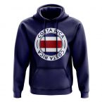 Costa Rica Football Badge Hoodie (Navy)