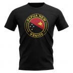 Papa New Guinea Football Badge T-Shirt (Black)