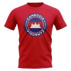 Cambodia Football Badge T-Shirt (Red)