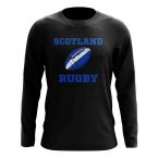 Scotland Rugby Ball Long Sleeve Tee (Black)