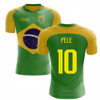 MUSU Brazil National Short Sleeve Soccer Jersey Kit-Pele #10 Soccer Jersey  Youth & Kids Sizes for 5-13 Years Old