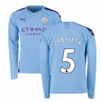 2019-2020 Manchester City Puma Home Long Sleeve Shirt (ZABALETA 5)