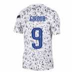 2020-2021 France Nike Dry Pre-Match Training Shirt (White) (GIROUD 9)