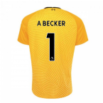 Youth 2021/22 Liverpool ThirGoalkeeper #1 Alisson Becker Replica Black  Jersey