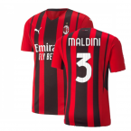 2021-2022 AC Milan Authentic Home Shirt (MALDINI 3)