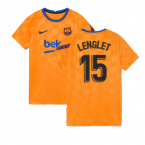 2021-2022 Barcelona Pre-Match Jersey (Orange) (LENGLET 15)