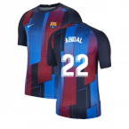 2021-2022 Barcelona Pre-Match Training Shirt (Blue) - Kids (ABIDAL 22)