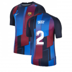 2021-2022 Barcelona Pre-Match Training Shirt (Blue) - Kids (DEST 2)