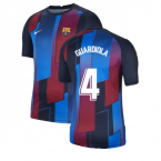 2021-2022 Barcelona Pre-Match Training Shirt (Blue) - Kids (GUARDIOLA 4)