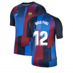 2021-2022 Barcelona Pre-Match Training Shirt (Blue) - Kids (RIQUI PUIG 6)