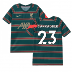 2021-2022 Liverpool Pre-Match Football Top (Atomic Teal) - Kids (CARRAGHER 23)