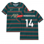 2021-2022 Liverpool Pre-Match Football Top (Atomic Teal) - Kids (HENDERSON 14)