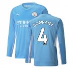 2021-2022 Man City Long Sleeve Home Shirt (KOMPANY 4)