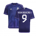 2022-2023 Argentina Away Shirt (Kids) (KUN AGUERO 9)