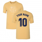 2022-2023 Barcelona Evergreen Crest Tee (Gold) (Your Name)