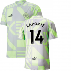 2022-2023 Man City Pre-Match Jersey (Grey Violet) (LAPORTE 14)