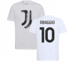 2021-2022 Juventus Training T-Shirt (White) (R.BAGGIO 10)