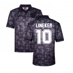 England 1990 Black Out Retro Football Shirt (LINEKER 10)