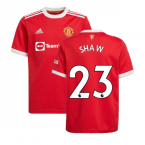 Man Utd 2021-2022 Home Shirt (Kids) (SHAW 23)