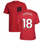 Man Utd 2021-2022 STR Graphic Tee (Red) (SCHOLES 18)