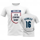 England Its Coming Home T-Shirt (Scholes 16) - White