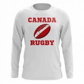 Canada Rugby Ball Long Sleeve Tee (White)