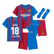 2021-2022 Barcelona Infants Home Kit (JORDI ALBA 18)