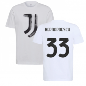 2021-2022 Juventus Training T-Shirt (White) (BERNARDESCHI 20)