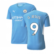 2021-2022 Man City Authentic Home Shirt (G JESUS 9)