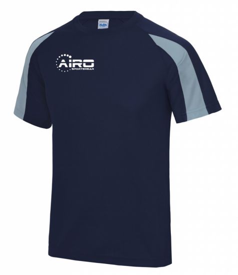 Airo Sportswear Contrast Training Tee (Navy-Sky)