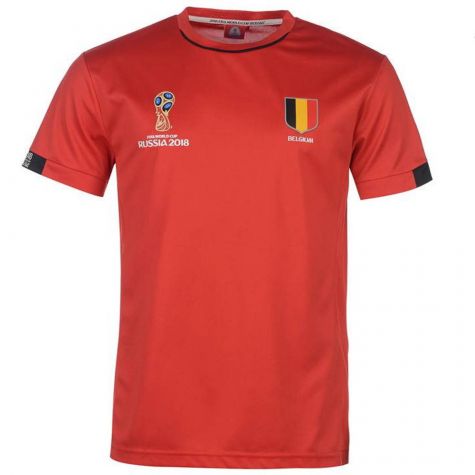 Belgium FIFA World Cup 2018 Poly T Shirt Mens (Red)