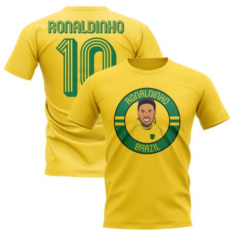 Ronaldinho Brazil Illustration T-Shirt (Yellow)