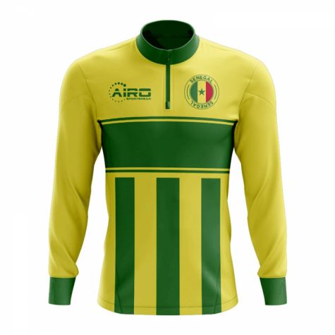 Senegal Concept Football Half Zip Midlayer Top (Yellow-Green)