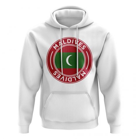 Maldives Football Badge Hoodie (White)