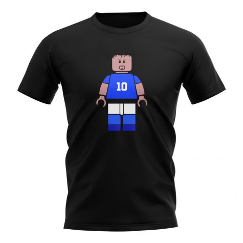 Roberto Baggio Italy Brick Footballer T-Shirt (Black)